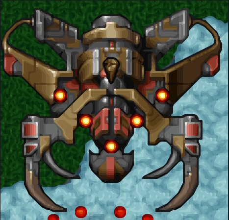 The same Tyrian boss with sharp pixel art